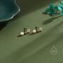 Genuine Pearl And Hydrangea Flower Cz Drop Earrings, thumbnail 5 of 12