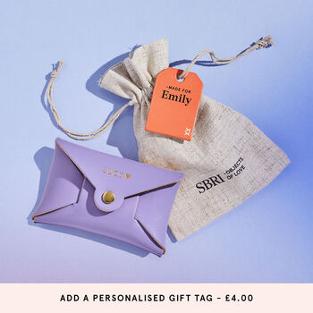 Personalised Lilac Leather Card + Coin Purse, 6 of 7