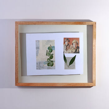 G Decor Taru Handmade Hanging Mango Wood Frame Dubble Large Glass Wall Display, 2 of 6