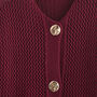 Burgundy Crop Cardigan Gold Buttons, thumbnail 3 of 4