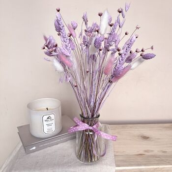 Lilac Dried Flower Arrangement With Vase, 2 of 2