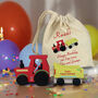 Birthday Gift Personalised Colour Tractor And Gift Bag, thumbnail 1 of 4