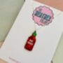 Hot Sauce Glitter Charm Necklace / Foodie Gift / Spicy Statement Jewellery / Fun Accessories, thumbnail 3 of 9