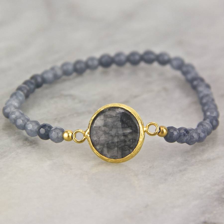 Personalised Semi Precious Stone Stretch Bracelet By Gaamaa