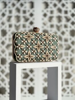 Jordan Green Embroidered Purse In A Gift Box, 2 of 7