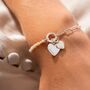 Freshwater Pearl And Double Heart Personalised Bracelet, thumbnail 3 of 12