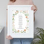 Personalised Floral Poem, Song, Favourite Words Print, thumbnail 3 of 7