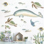 Narwhal, Sea Turtles And Fish Ocean Scene Wall Stickers, thumbnail 1 of 7