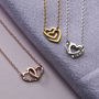 Personalised Double Heart Names Necklace, thumbnail 4 of 12
