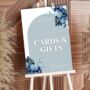 Blue Cards And Gifts Wedding Sign Board, thumbnail 1 of 5