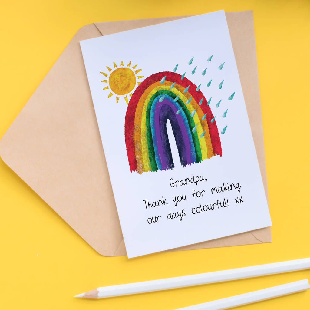 Rainbow Personalised Father S Day Card By So Close Notonthehighstreet Com