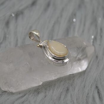 White Opal Pendant: Sterling Silver Necklace, 6 of 7