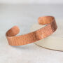 Personalised Unisex Wide Woodgrain Copper Cuff Bracelet, thumbnail 1 of 4