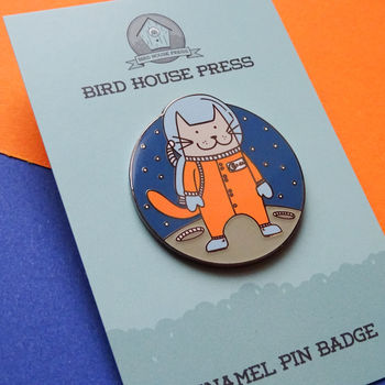 Space Cat Cat Pin Badge Astronaut Cat Enamel Pin Badge, 2 of 2