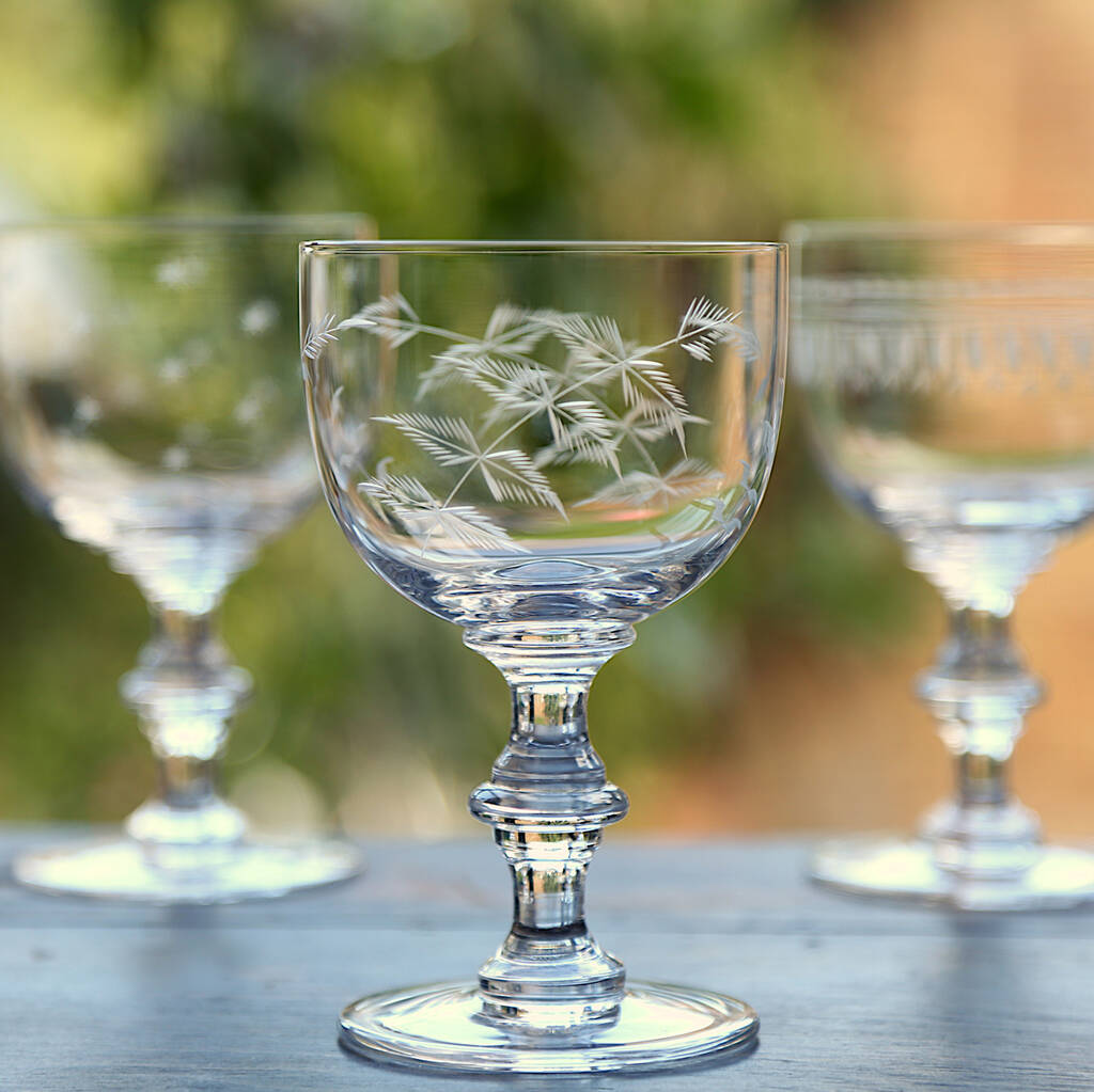 Set Of Four Fern Design Wine Goblets, 1 of 2