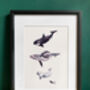 Whale Art Print On Recycled Rag Paper, thumbnail 1 of 2