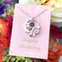 Sterling Silver Birthstone And Flower Necklace, thumbnail 11 of 11