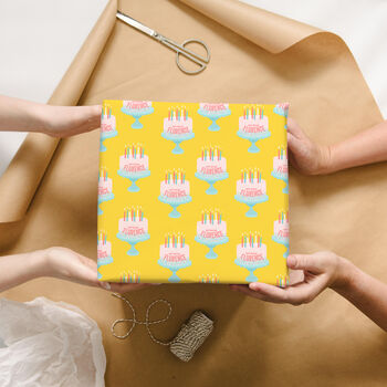 Personalised Birthday Cake Wrapping Paper, 3 of 6