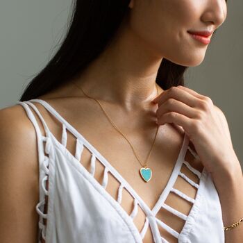 Turquoise Heart Necklace With Slider Clasp, 7 of 9