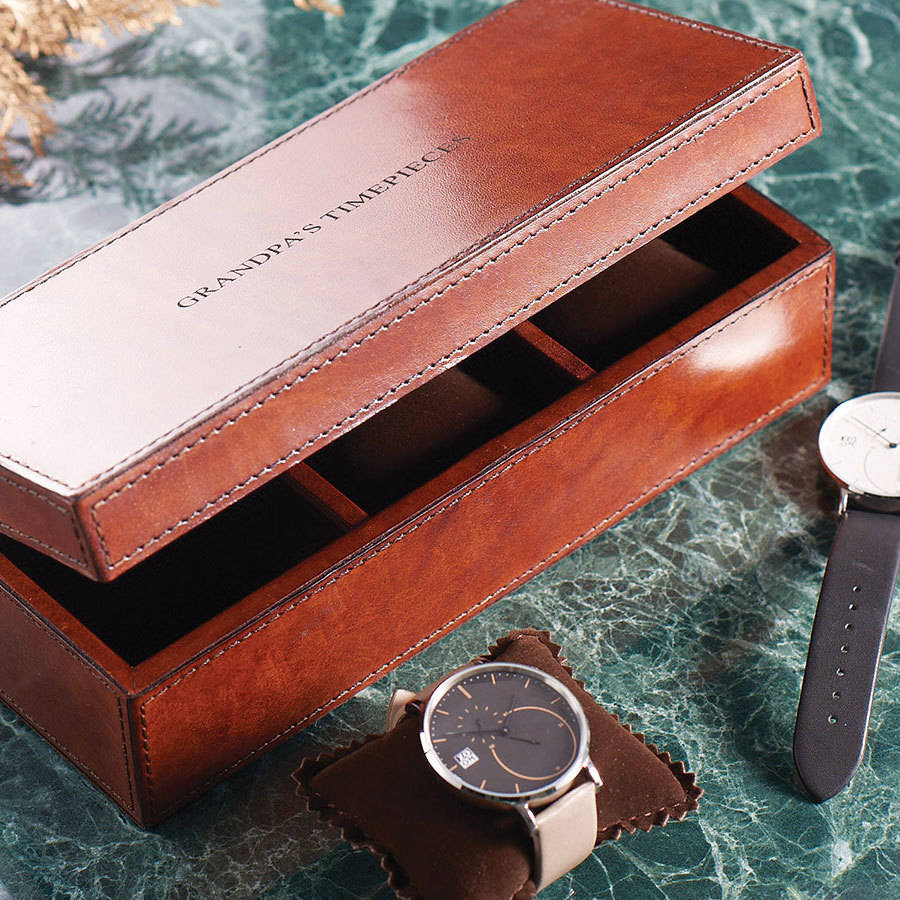 Personalised Leather Watch Box Triple, 1 of 12