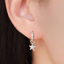 Sterling Silver Starfish Huggie Hoops, thumbnail 1 of 11