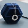 Sterling Silver Interlocking Circles Pendant Necklace With Dotted Details, thumbnail 1 of 11