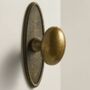 Antique Brass Egg Knob With Backplate, thumbnail 1 of 5