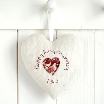 Personalised 2nd Cotton Wedding Anniversary Heart Gift, 9 of 10