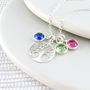 Family Tree Birthstone Necklace Sterling Silver, thumbnail 2 of 3