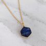 The Hexagon Lapis Lazuli Gold Plated Gemstone Necklace, thumbnail 1 of 4