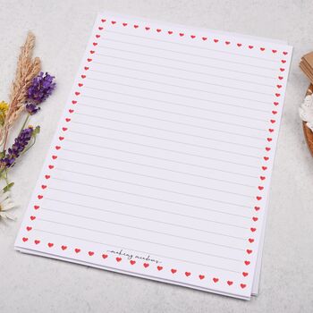 A5 Letter Writing Paper With Ditsy Heart Border, 3 of 4