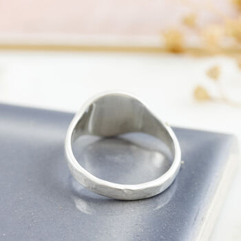 Silver Textured Signet Ring, 5 of 10