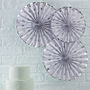 White And Silver Foiled Pinwheel Fan Decorations, thumbnail 1 of 3
