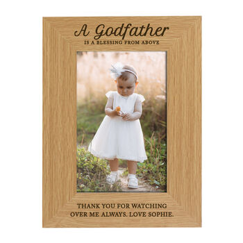 Personalised Wooden Photo Frame For Godfather, 4 of 4