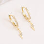 Thunderbolt Lightening Crystal Hoop Earrings, thumbnail 1 of 3