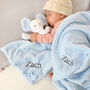 Personalised Blue Waffle Blanket Elephant Comforter Set, thumbnail 1 of 10