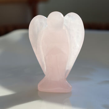 Rose Quartz Angel Crystal 4cm With Gift Bag, 2 of 5