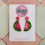 Watermelon Glittery Earrings /Sweet Best Friend Gift / Tropical Beach Accessory / Summer Vacation Jewellery, thumbnail 1 of 5