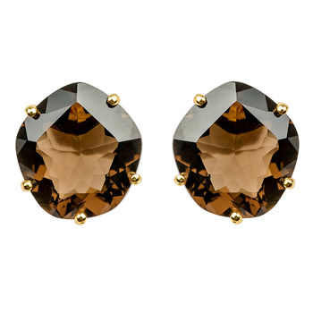 18ct Yellow Gold Vermeil And Fine Gem Stud Earrings, 4 of 11
