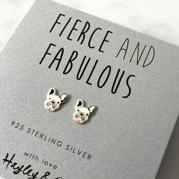Bulldog Sterling Silver Earrings, 3 of 7