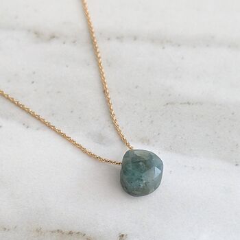 Emerald Teardrop May Birthstone Necklace, 3 of 6