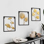 Small Black Trim Gold Leaf Wall Art, Four Designs, thumbnail 4 of 11