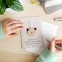First Father's Day Wooden Bear Personalised Token Card, thumbnail 1 of 4