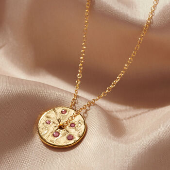 Real Birthstone Necklace Spinner Pendant, 9 of 12