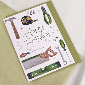 Diy Builder Tools Happy Birthday Greeting Card, 2 of 3