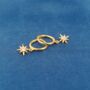 Gold Star Hoop Earrings, thumbnail 2 of 7