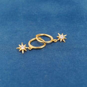 Gold Star Hoop Earrings, 2 of 7