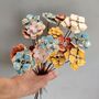 Ceramic Flower Stems Set Artificial Handmade Bouquet, thumbnail 1 of 11