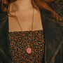 Gold Plate Xl Length Mini Pink Agate Pendant Necklace, thumbnail 4 of 5