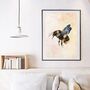 Watercolour Bee Original Artwork Wall Art Print, thumbnail 5 of 5